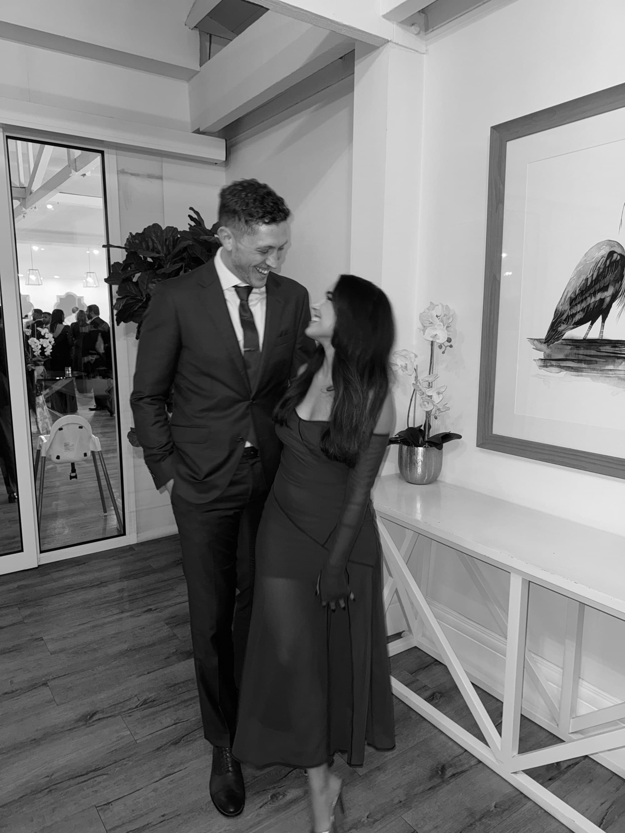 Nicole and Alex, black and white